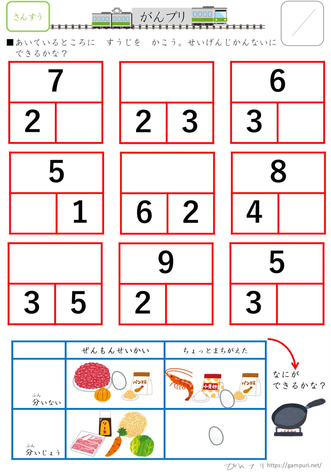 数の合成,数の分解,足し算